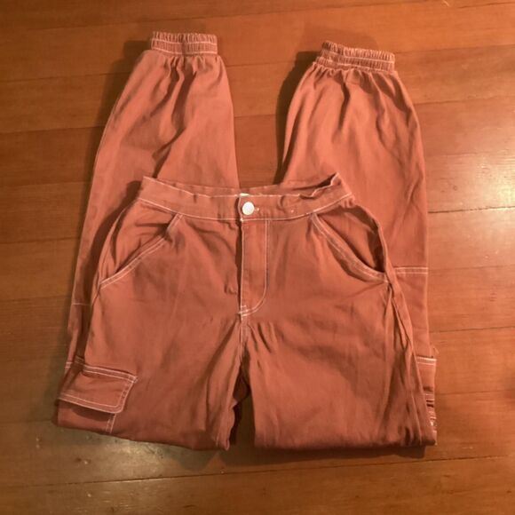 Rachel Paige Women's Cargo Pants Size XS Tapered Leg in Rusty Orange - Picture 1 of 4
